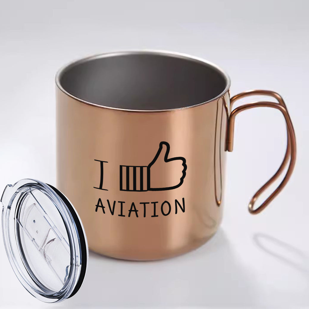 I Like Aviation Designed Stainless Steel Portable Mugs