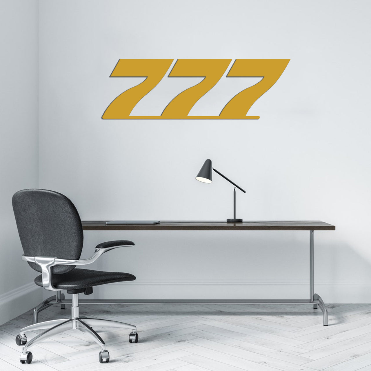 777 Flat Text Designed Wall Metal Signs