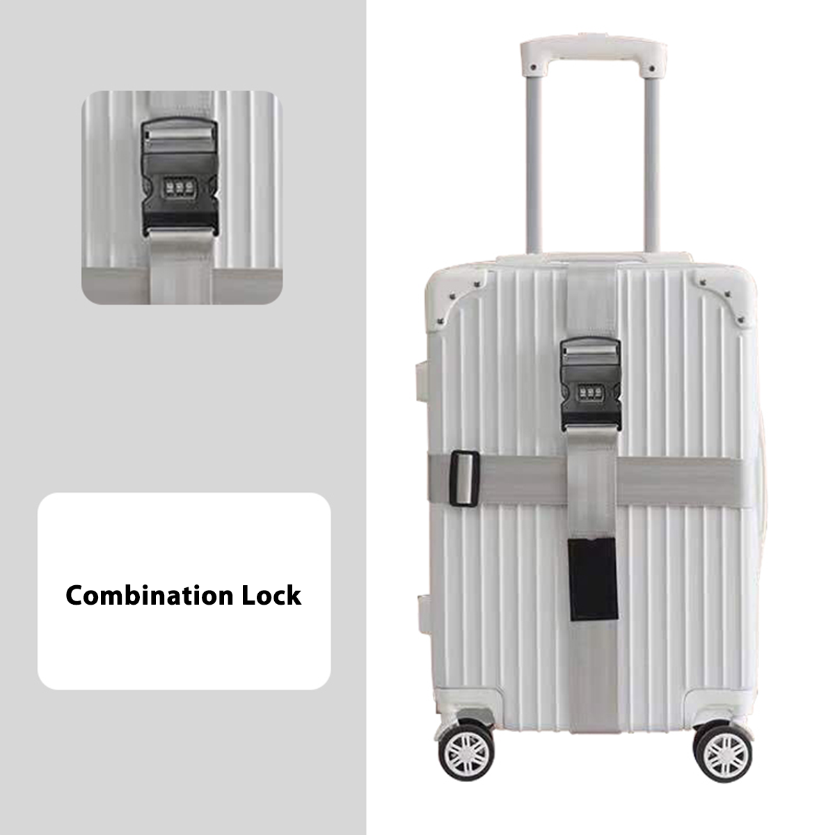 Password Lock Crossbody Travel Case Tsa Sea Port Lock Support Luggage Strap Reinforcement