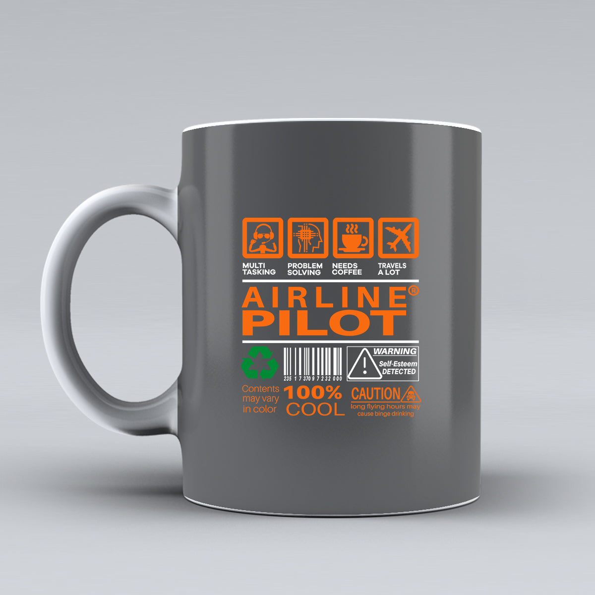 Airline Pilot Label Designed Ceramic White Mugs