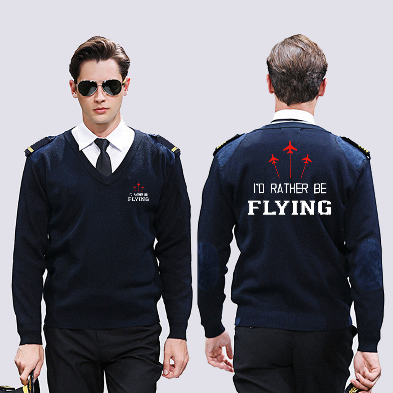 I'D Rather Be Flying Designed Wool Pilot Sweaters
