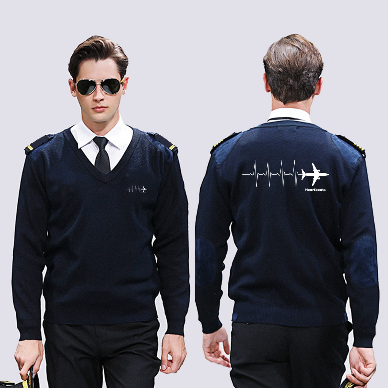 Aviation Heartbeats Designed Wool Pilot Sweaters