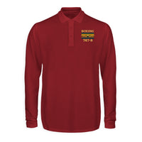 Thumbnail for Retro Boeign 747-8 Designed Long Sleeve Polo T-Shirts