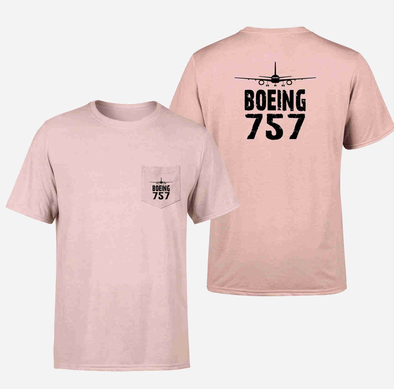 Boeing 757 & Plane Designed Pocket T-Shirts