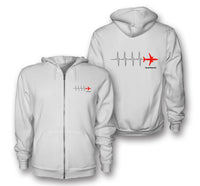 Thumbnail for Aviation Heartbeats Designed Zipped Hoodies