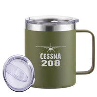 Thumbnail for Cessna 208 & Plane Designed Stainless Steel Laser Engraved Mugs