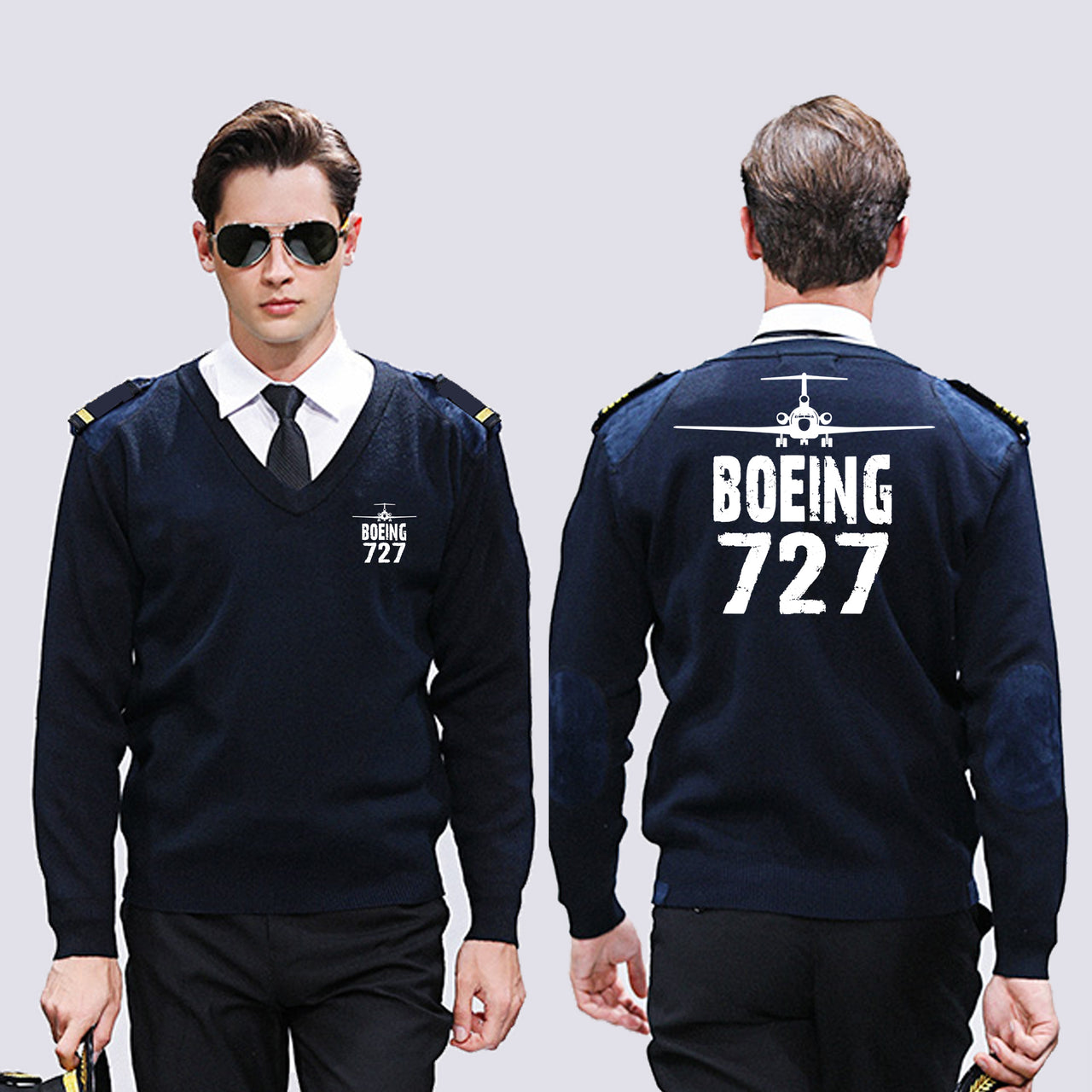 Boeing 727 & Plane Designed Wool Pilot Sweaters