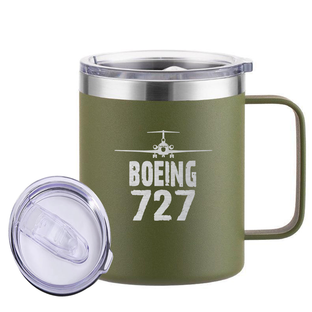 Boeing 727 & Plane Designed Stainless Steel Laser Engraved Mugs