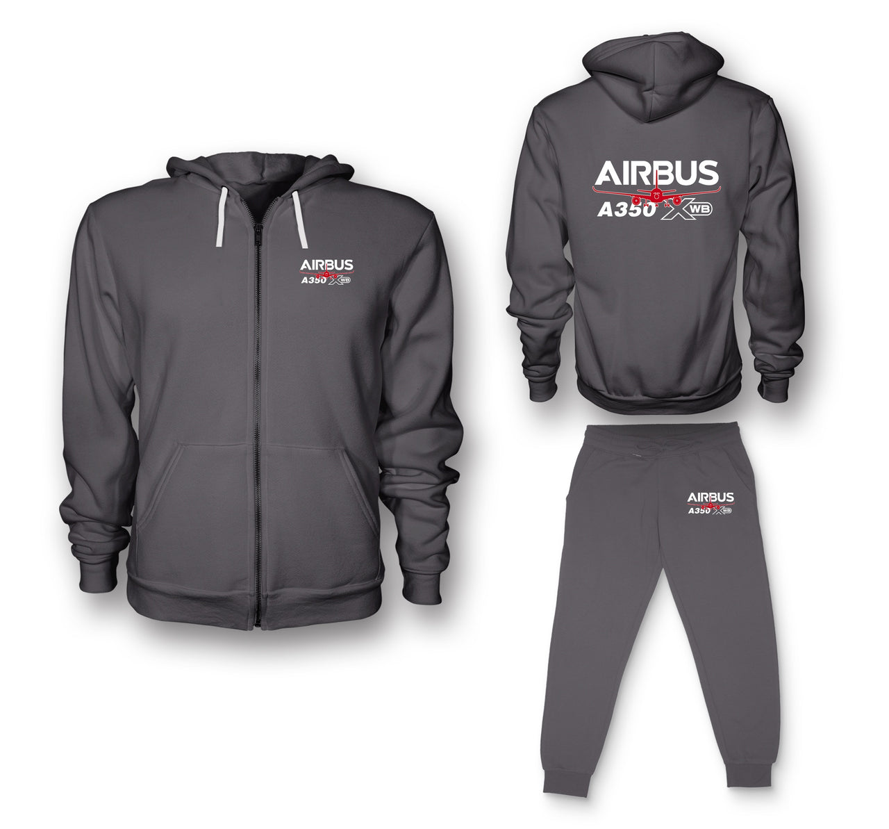 Amazing Airbus A350 XWB Designed Zipped Hoodies & Sweatpants Set