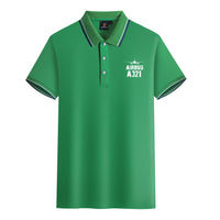 Thumbnail for Airbus A321 & Plane Designed Stylish Polo T-Shirts