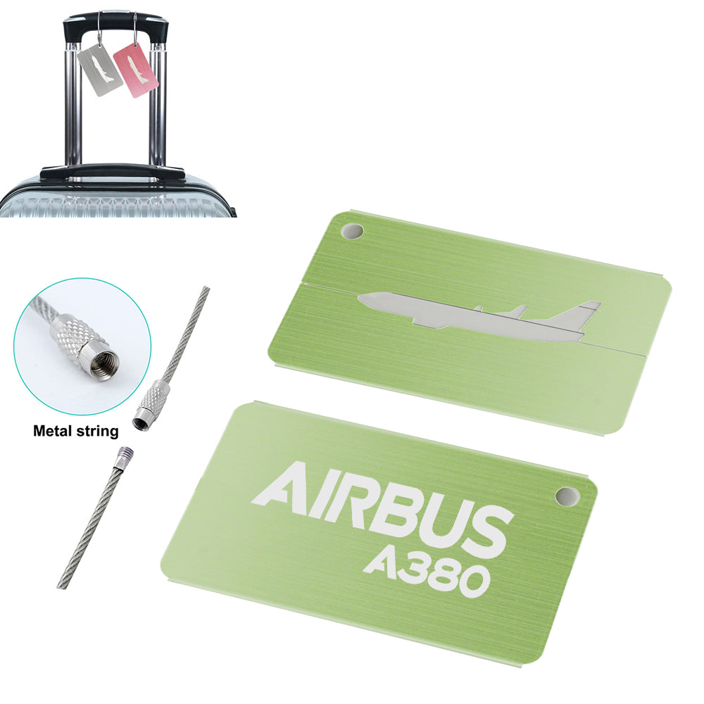 Airbus A380 & Text Designed Aluminum Airplane Luggage Tags