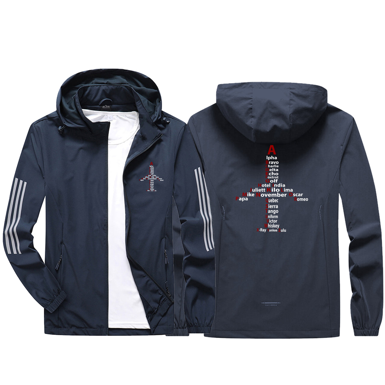 Airplane Shape Aviation Alphabet Sport & Running Jackets