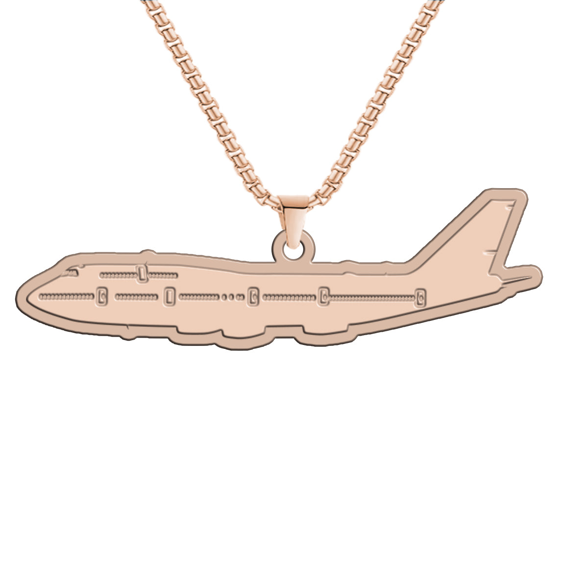 Boeing 747 - Queen of the Skies Designed Hollow Necklace