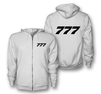 Thumbnail for 777 Flat Text Designed Zipped Hoodies