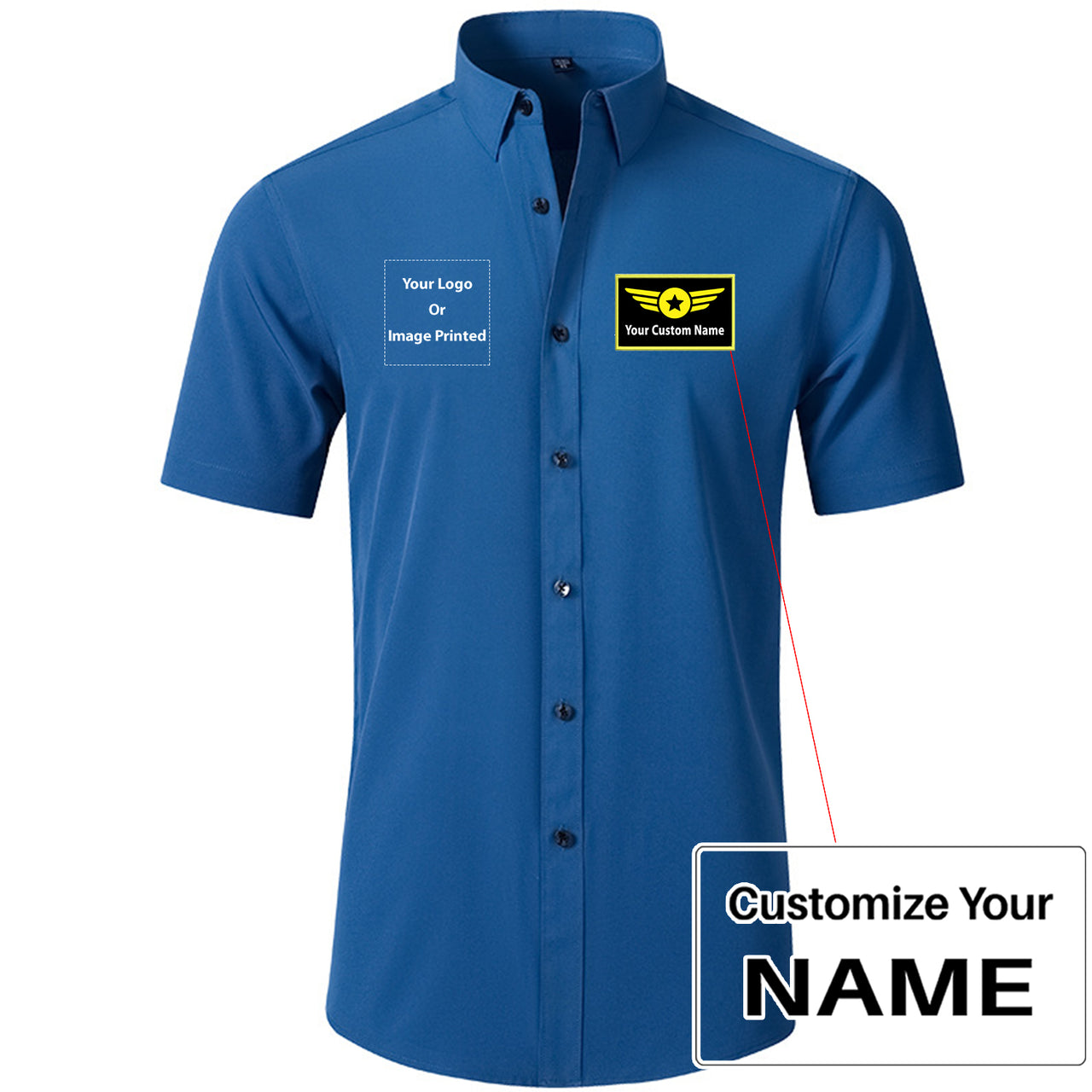 Custom Name & LOGO with Special Badge Design Super Quality Short Sleeve Shirts