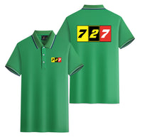 Thumbnail for Flat Colourful 727 Designed Stylish Polo T-Shirts (Double-Side)