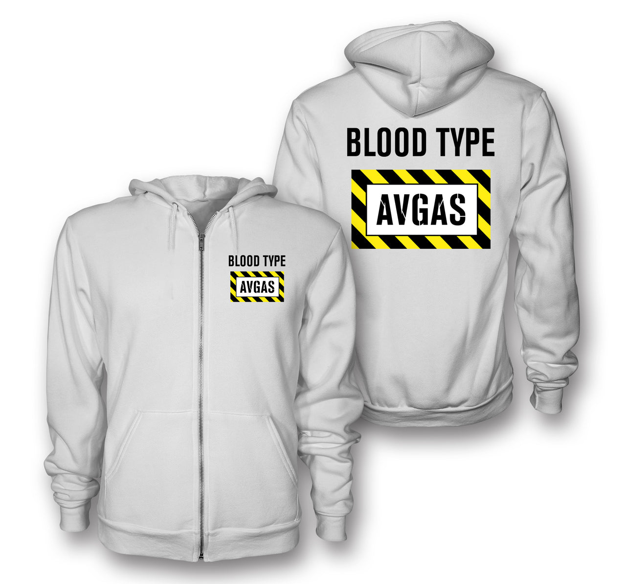 Blood Type AVGAS Designed Zipped Hoodies