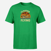 Thumbnail for Retro I'D Rather Be Flying Design Super Quality T-Shirts