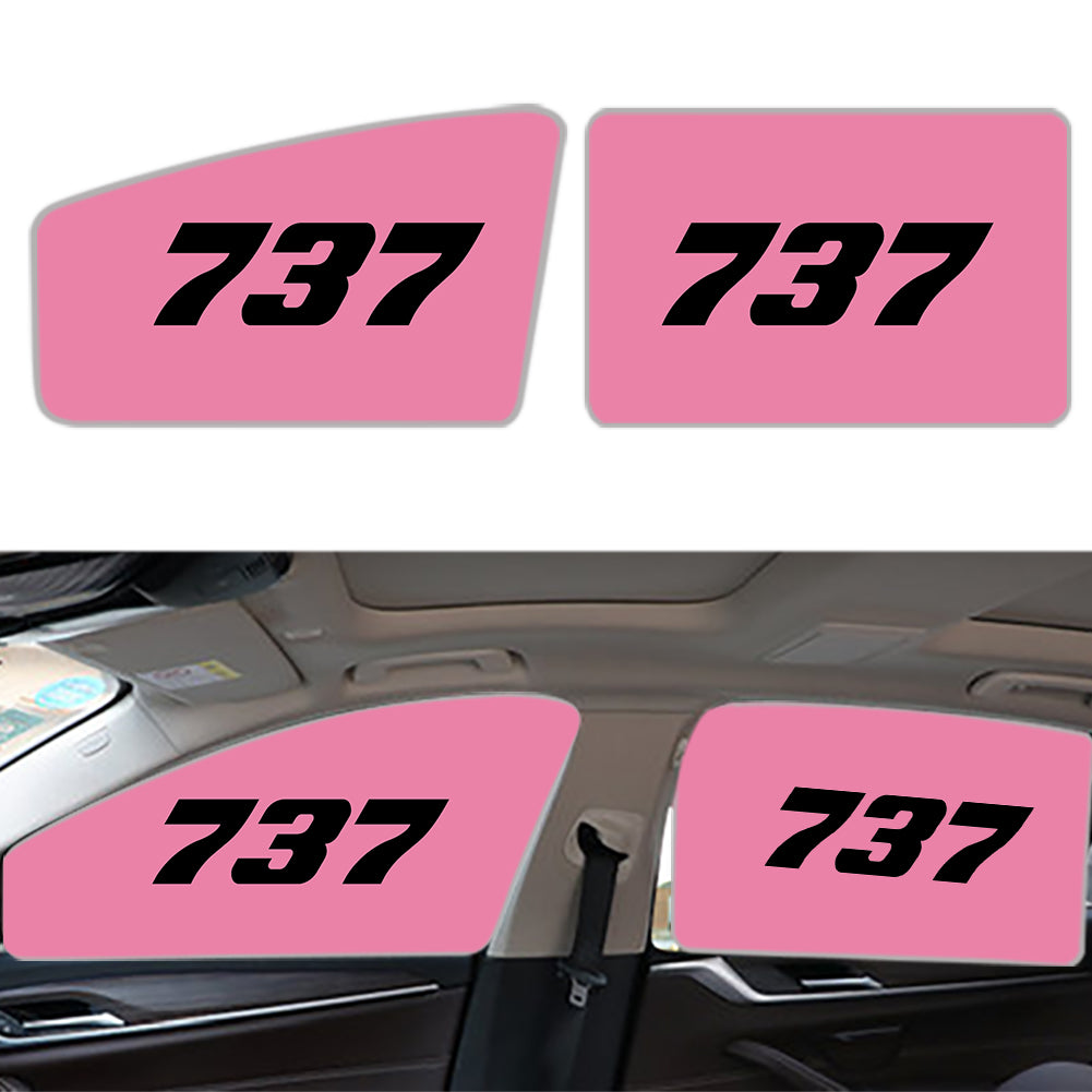 737 Flat Text Designed Car Sun Shade (Side window)