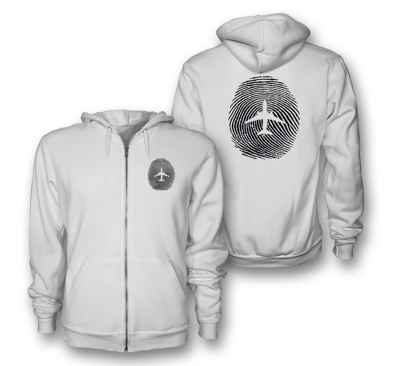 Aviation Finger Print Designed Zipped Hoodies