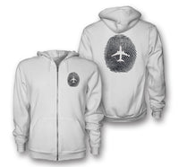 Thumbnail for Aviation Finger Print Designed Zipped Hoodies