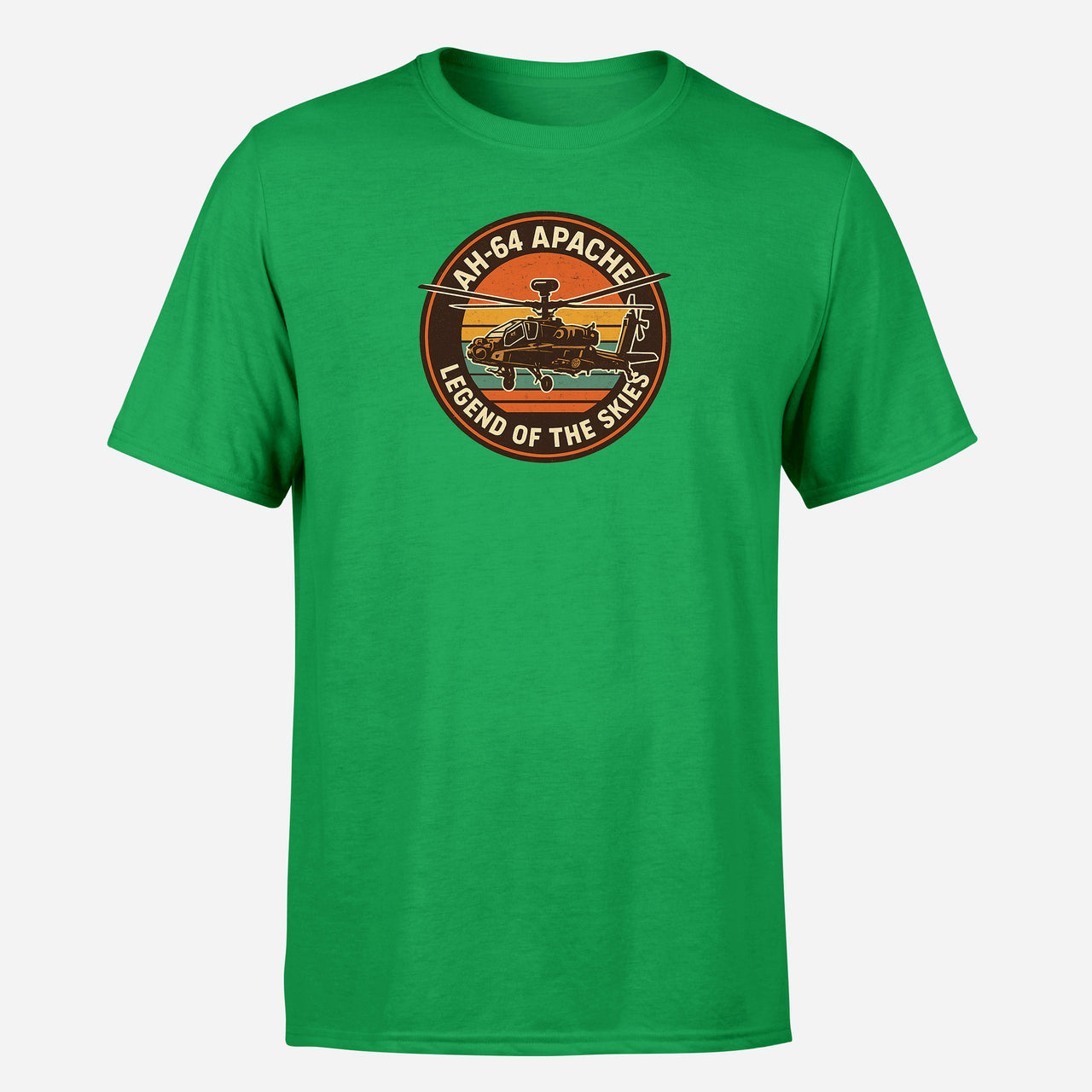 Retro Apache AH-64 Design Super Quality T-Shirts