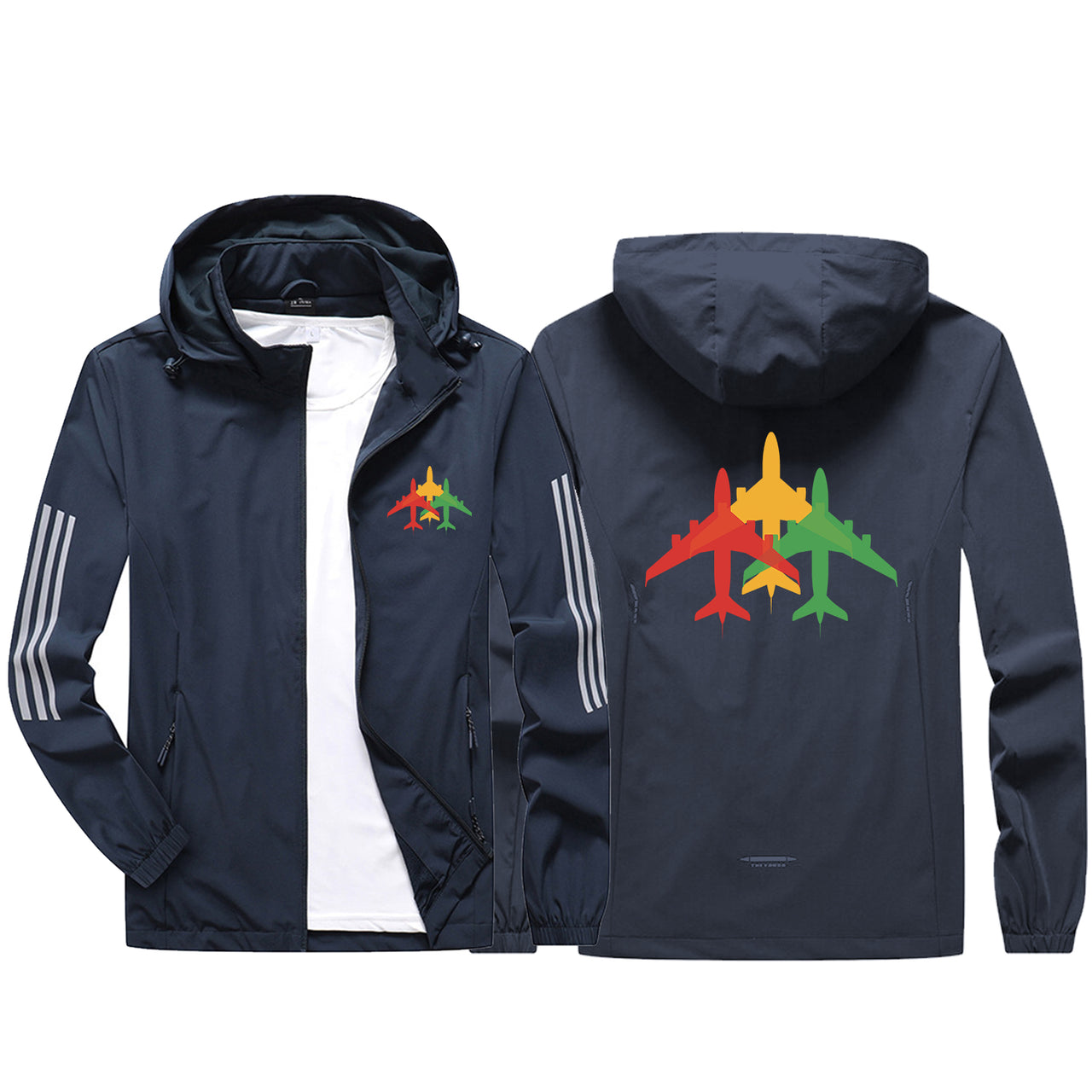 Colourful 3 Airplanes Sport & Running Jackets