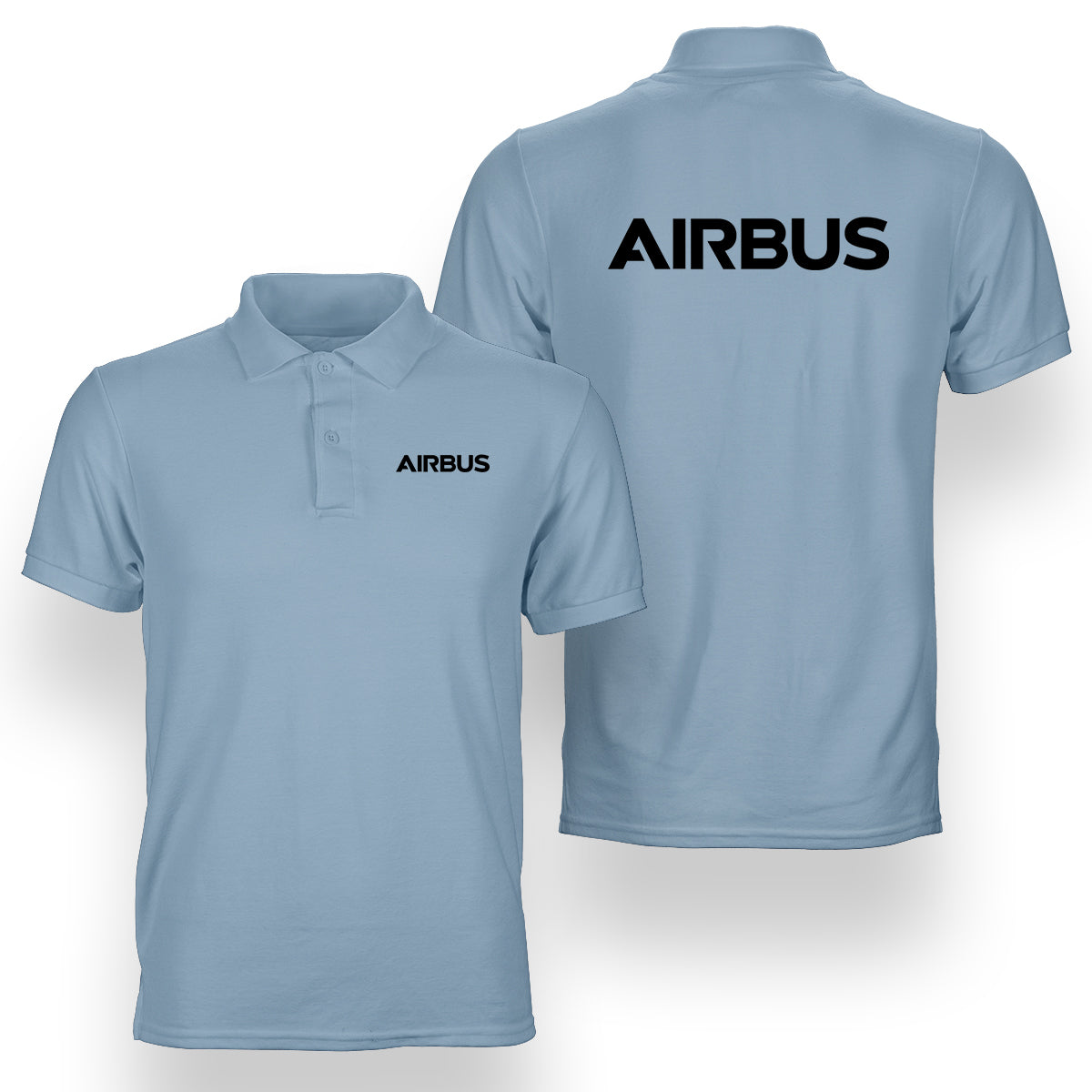 Airbus & Text Designed Double Side Polo T-Shirts