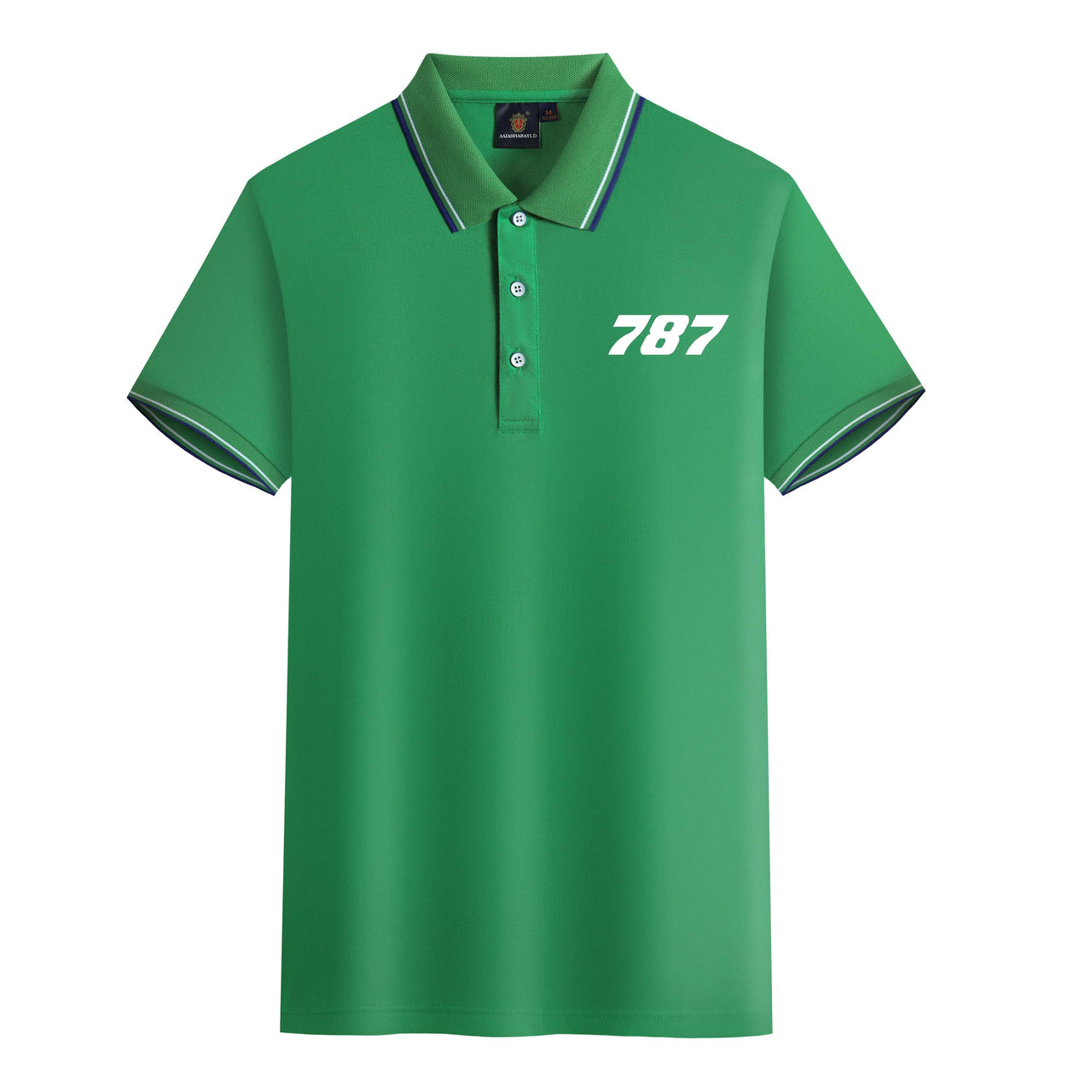 787 Flat Text Designed Stylish Polo T-Shirts