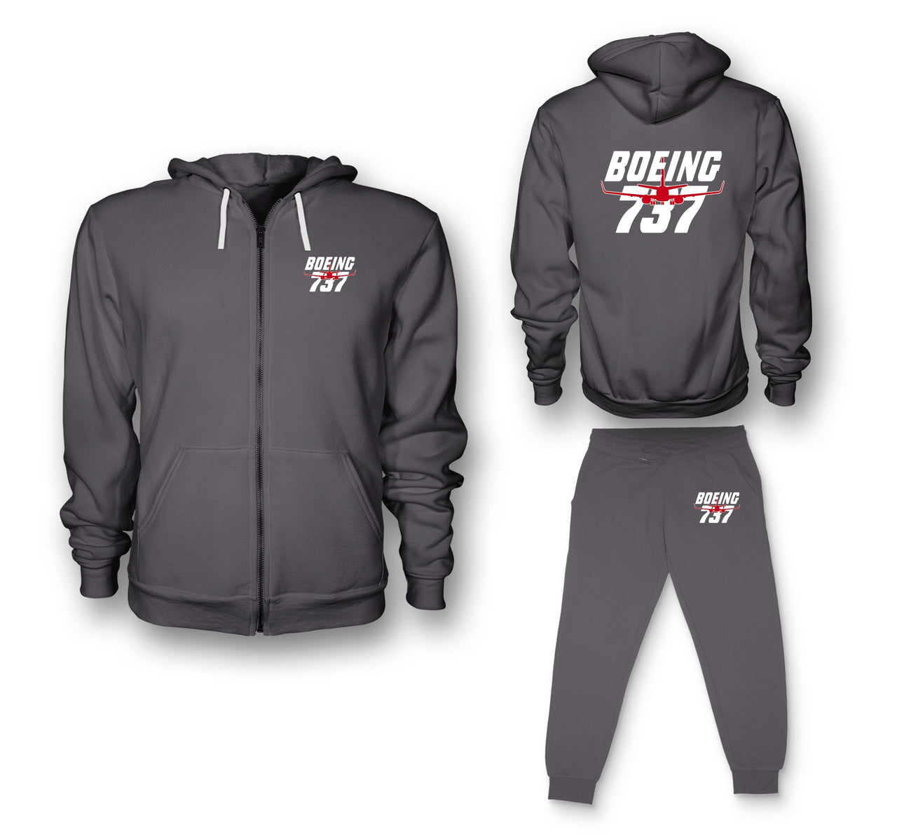 Amazing Boeing 737 Designed Zipped Hoodies & Sweatpants Set