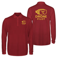 Thumbnail for Googles & Drone Pilot Designed Long Sleeve Polo T-Shirts (Double-Side)
