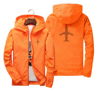 Thumbnail for Airplane Shape Aviation Alphabet Designed Thin Windbreaker Jackets