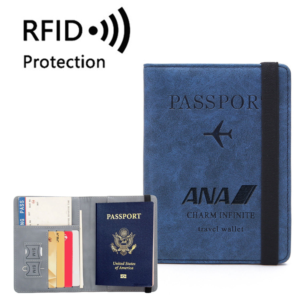 All Nippon Airways Designed Passport Cover Travel Wallet Passport Holder