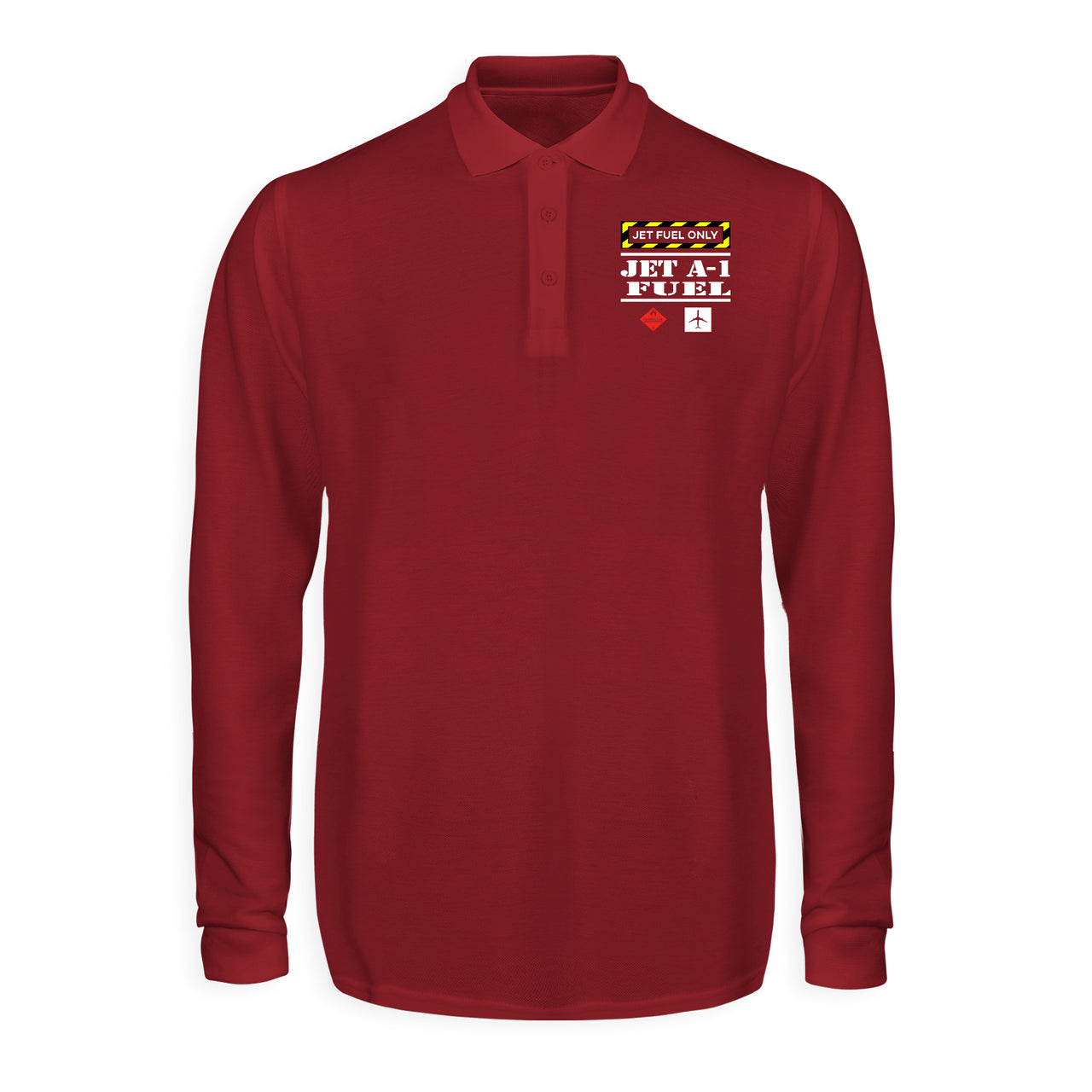 Jet Fuel Only Designed Long Sleeve Polo T-Shirts