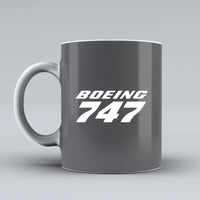 Thumbnail for Boeing 747 & Text Designed Ceramic White Mugs