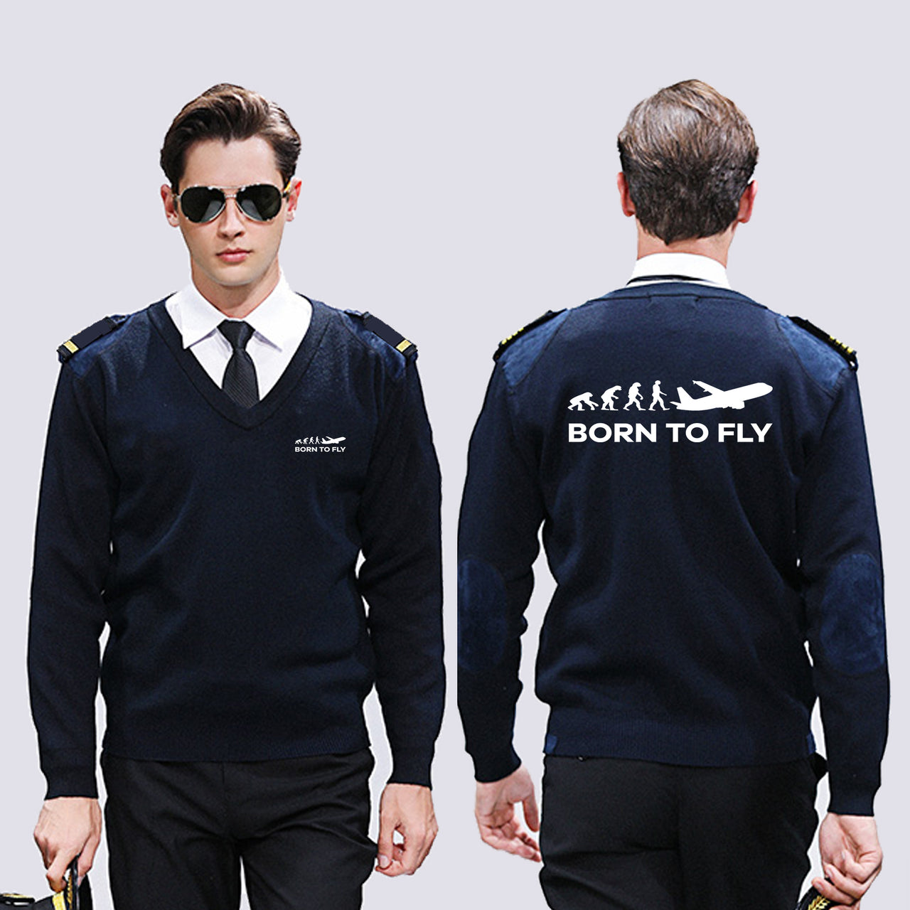 Born To Fly Designed Wool Pilot Sweaters