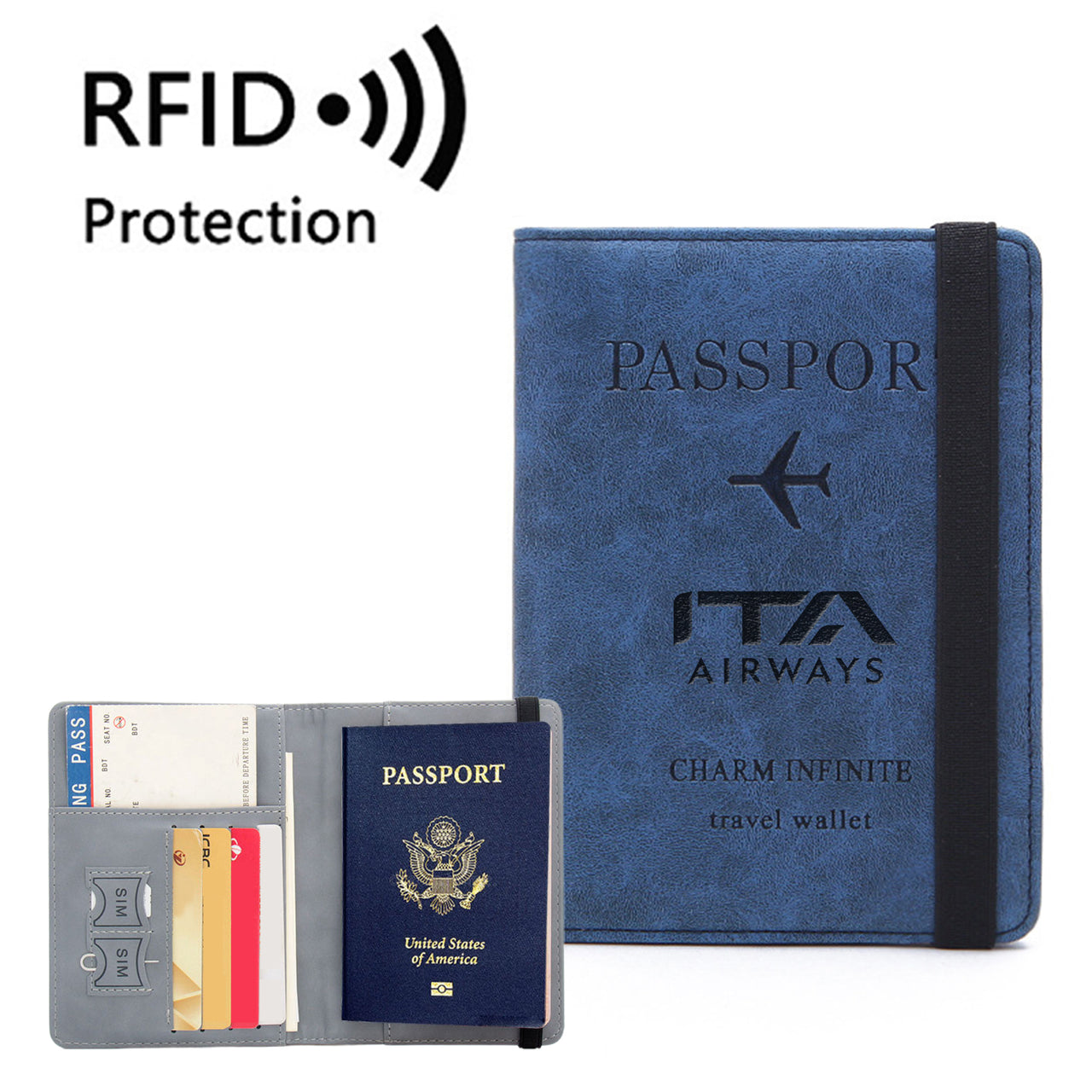 ITA Airways Designed Passport Cover Travel Wallet Passport Holder