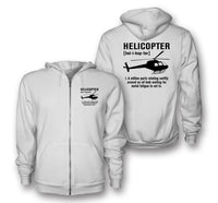 Thumbnail for Helicopter [Noun] Designed Zipped Hoodies