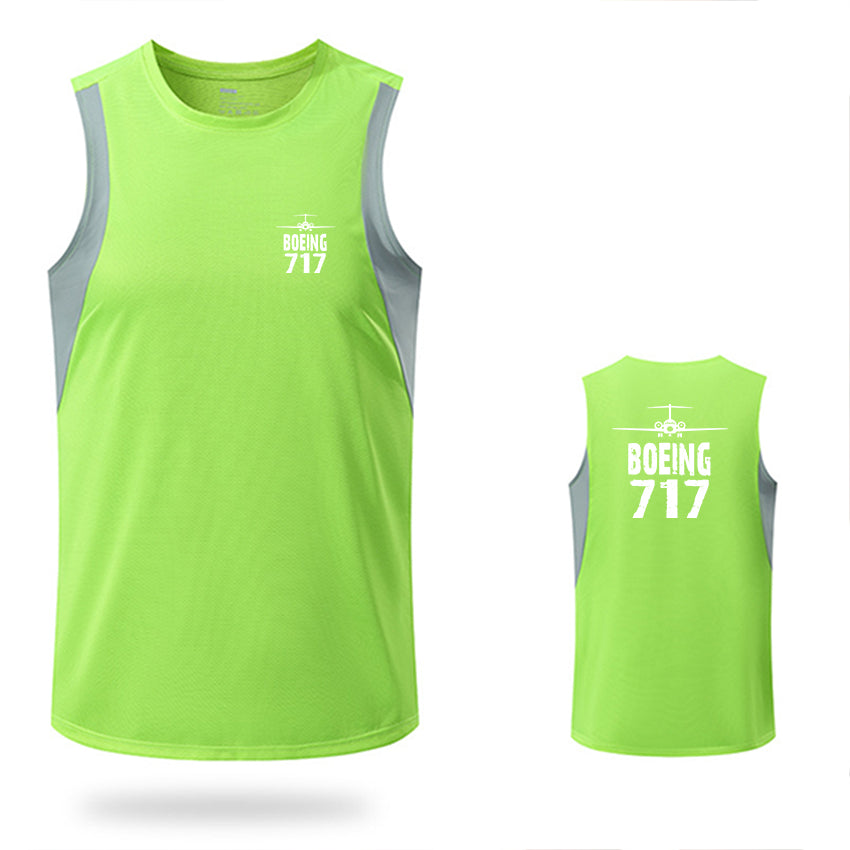 Boeing 717 & Plane Designed Sleveless Quick Dry Sports Tank Tops