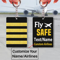 Thumbnail for Pilot Epaulette (Golden) & Fly SAFE Uniform Acrylic Keychain