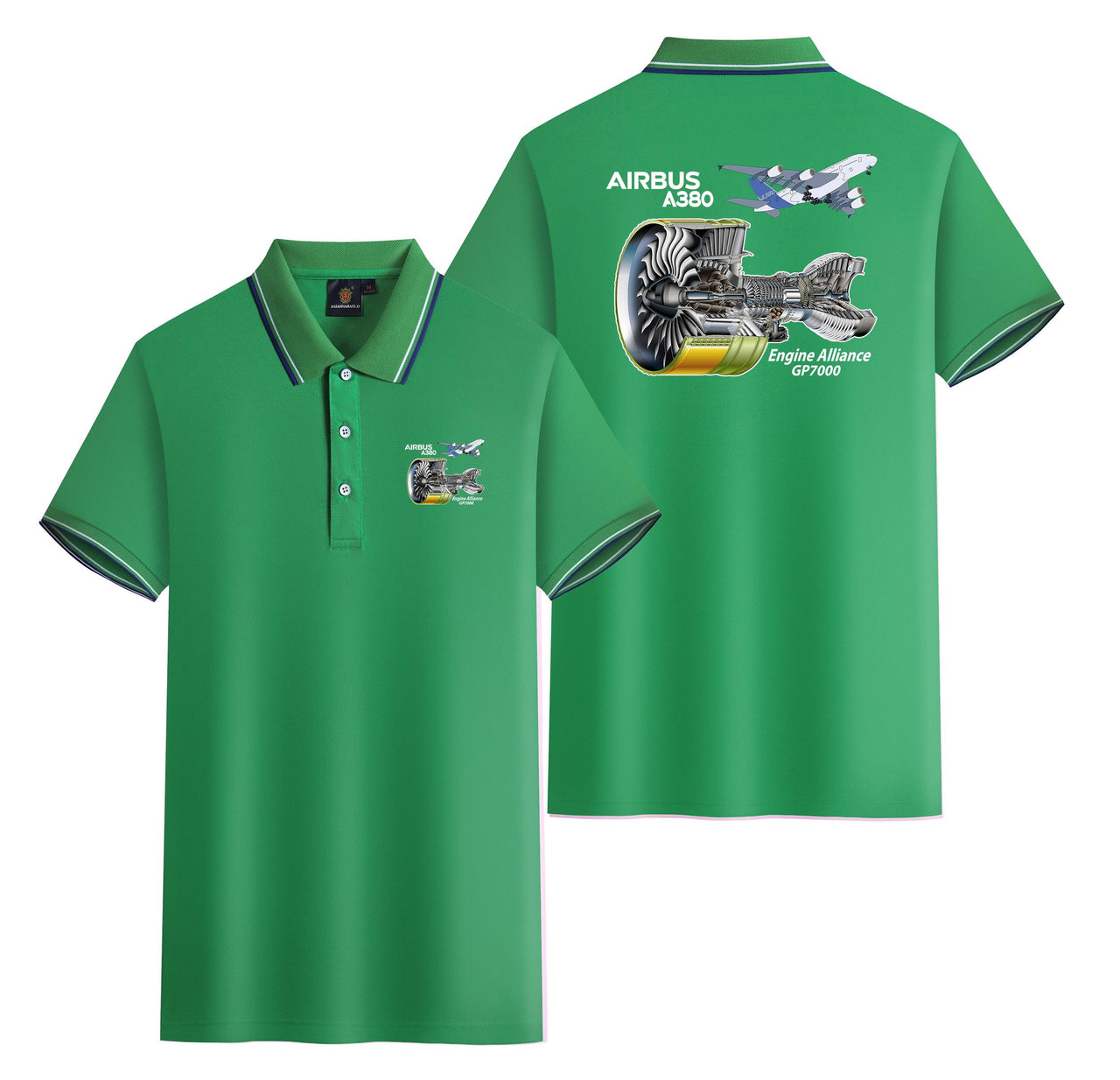 Airbus A380 & GP7000 Engine Designed Stylish Polo T-Shirts (Double-Side)