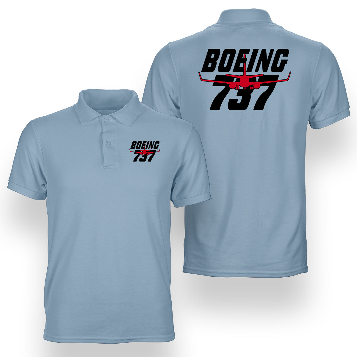 Amazing Boeing 737 Designed Double Side Polo T-Shirts