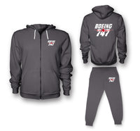 Thumbnail for Amazing Boeing 747 Designed Zipped Hoodies & Sweatpants Set