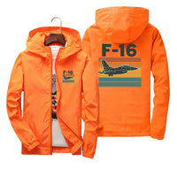 Thumbnail for Retro Fighter Jet F16 Designed Thin Windbreaker Jackets