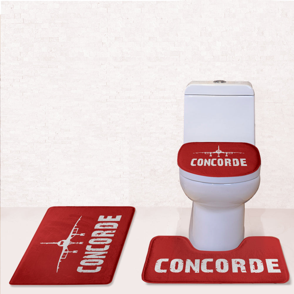 Concorde & Plane Designed Toilet Seat Cover Three-piece Set