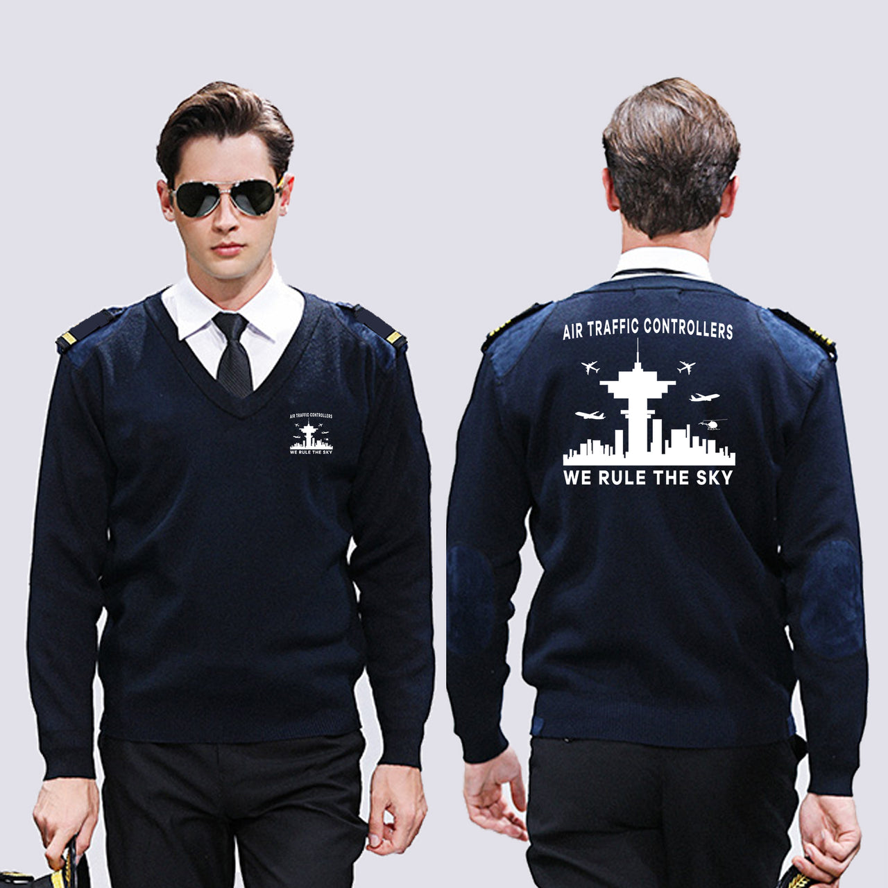 Air Traffic Controllers - We Rule The Sky Designed Wool Pilot Sweaters