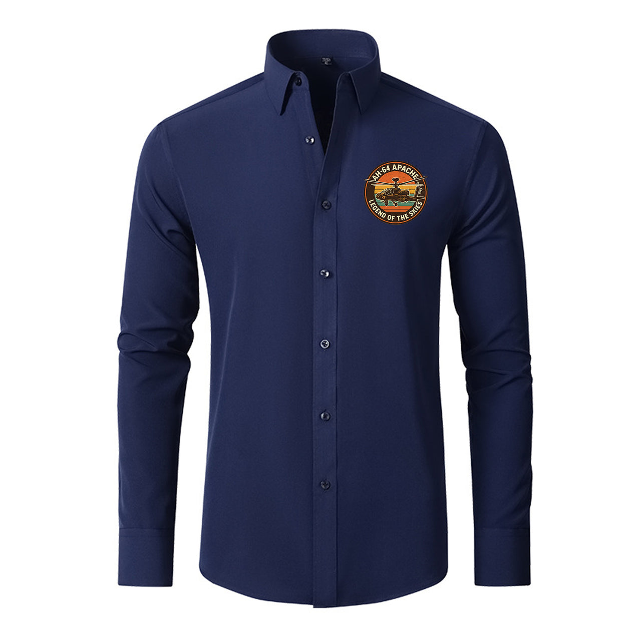 Retro Apache AH-64 Designed Long Sleeve Shirts