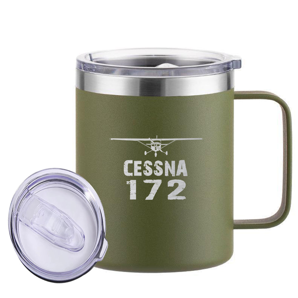 Cessna 172 & Plane Designed Stainless Steel Laser Engraved Mugs