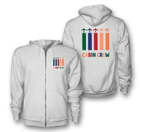 Thumbnail for Colourful Cabin Crew Designed Zipped Hoodies