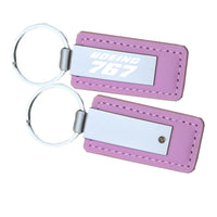 Thumbnail for Boeing 767 & Text Faux Leather Key Chains